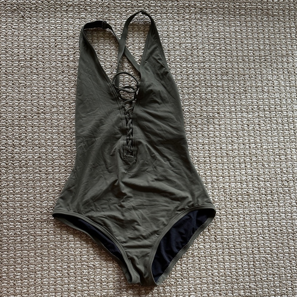 Michael Kors Olive Green One Piece Swimsuit
